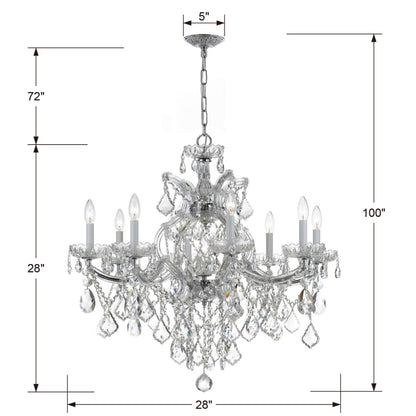 Crystorama Lighting Group Maria Theresa 9 Light 28" Wide Crystal Chandelier with Swarovski Spectra Crystal Accents