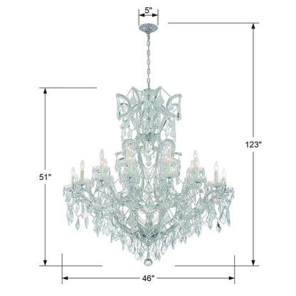 Crystorama Lighting Group Maria Theresa 25 Light 46" Wide Crystal Chandelier with Swarovski Strass Crystal Accents