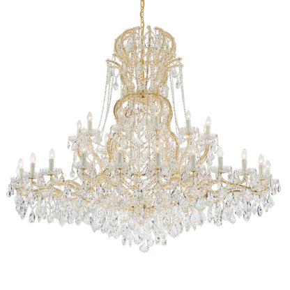 Crystorama Lighting Group Maria Theresa 37 Light 64" Wide Crystal Chandelier with Hand Cut Crystal Accents