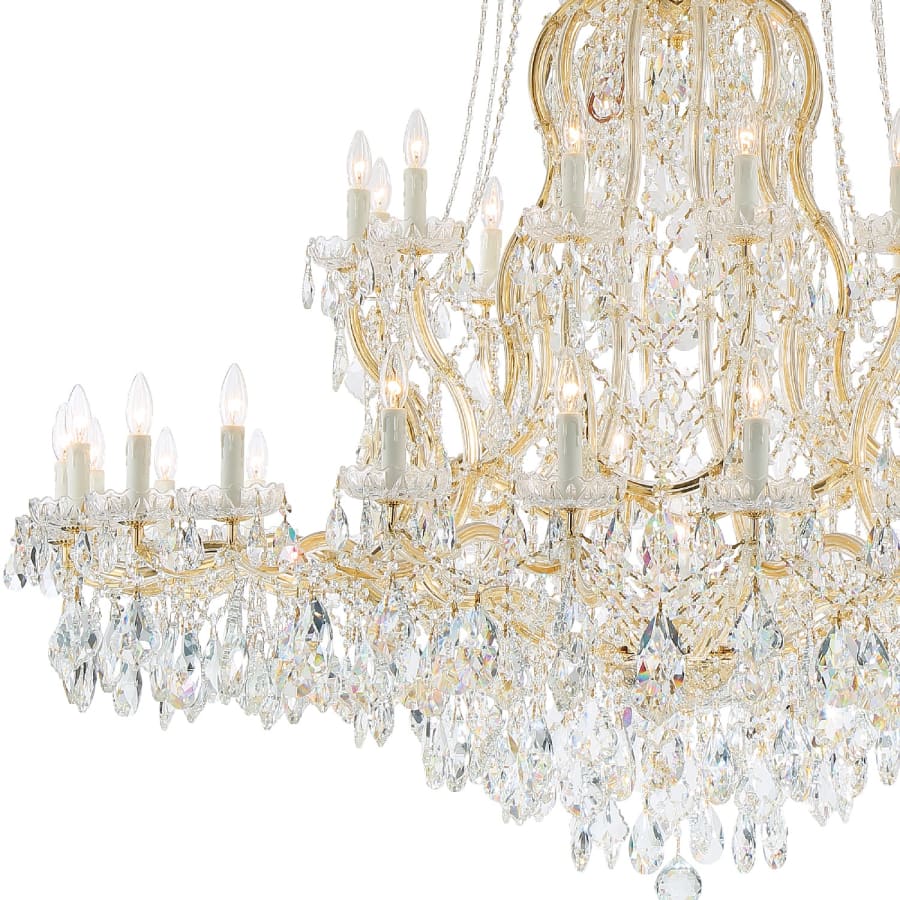 Crystorama Lighting Group Maria Theresa 37 Light 64" Wide Crystal Chandelier with Hand Cut Crystal Accents