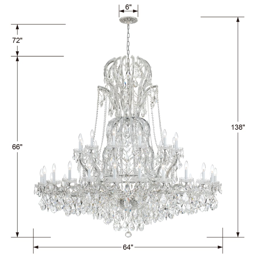 Crystorama Lighting Group Maria Theresa 37 Light 64" Wide Crystal Chandelier with Swarovski Spectra Crystal Accents