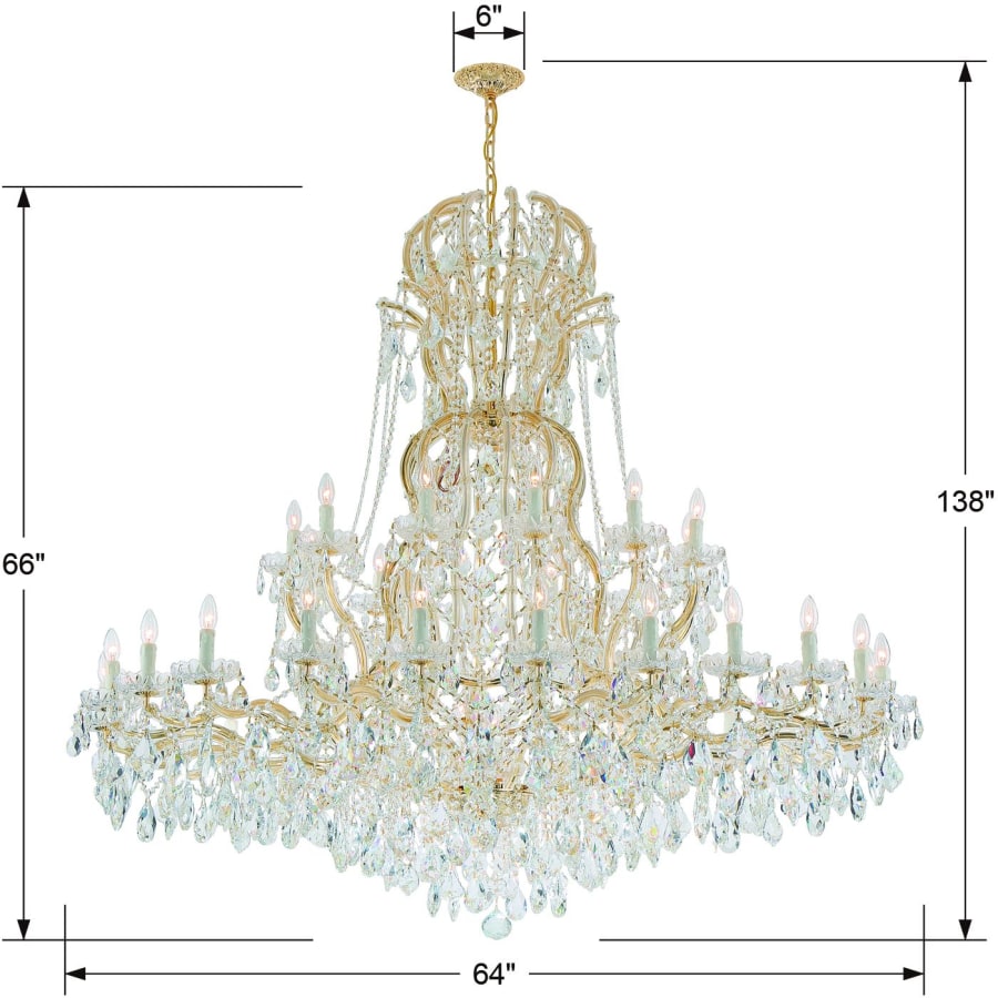 Crystorama Lighting Group Maria Theresa 37 Light 64" Wide Crystal Chandelier with Swarovski Spectra Crystal Accents