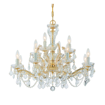 Crystorama Lighting Group Maria Theresa 12 Light 29" Wide Crystal Chandelier with Swarovski Strass Crystal Accents