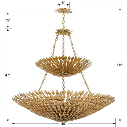 Crystorama Lighting Group Broche 18 Light 40" Wide Wrought Iron Chandelier