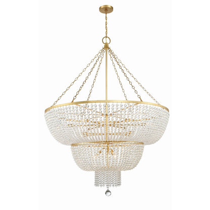 Crystorama Lighting Group Rylee 15 Light 49" Wide Beaded Waterfall Chandelier