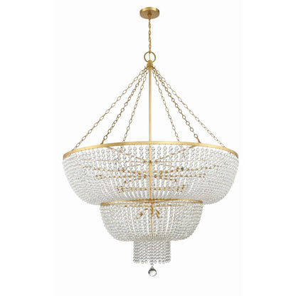 Crystorama Lighting Group Rylee 15 Light 49" Wide Beaded Waterfall Chandelier