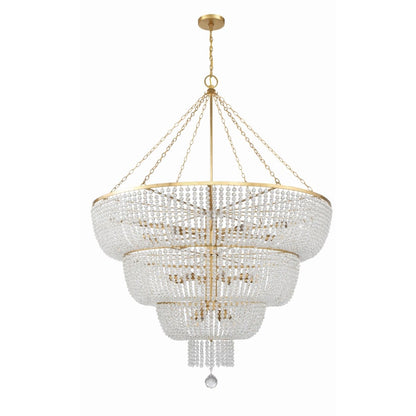Crystorama Lighting Group Rylee 32 Light 60" Wide Beaded Waterfall Chandelier