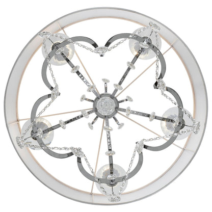 Crystorama Lighting Group Othello 5 Light 24" Wide Crystal Drum Chandelier with Silk Shade and Swarovski Strass Crystal Accents