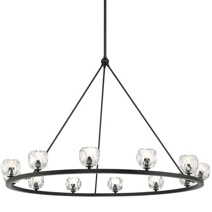 Crystorama Lighting Group Aragon 12 Light 48" Wide LED Crystal Ring Chandelier