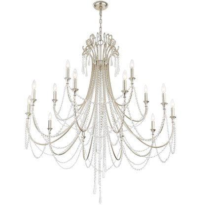 Crystorama Lighting Group Arcadia 15 Light 46" Wide Crystal Candle Style Chandelier with Hand Cut Crystal Accents