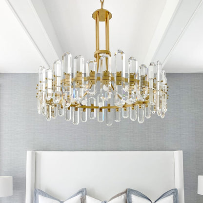 Crystorama Lighting Group Bolton 12 Light 31" Wide Crystal Drum Chandelier with Faceted Crystal Accents