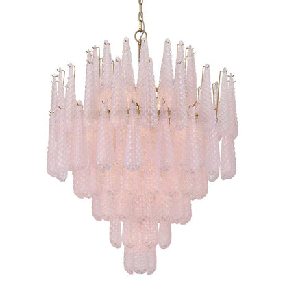 Crystorama Lighting Group Ollie 21 Light 33" Wide Waterfall Chandelier with Textured Sand Glass Shade