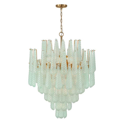 Crystorama Lighting Group Ollie 21 Light 33" Wide Waterfall Chandelier with Textured Sand Glass Shade