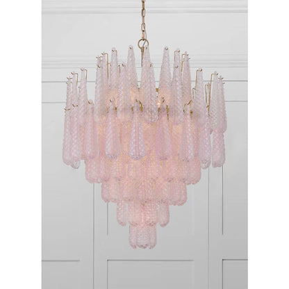 Crystorama Lighting Group Ollie 21 Light 33" Wide Waterfall Chandelier with Textured Sand Glass Shade