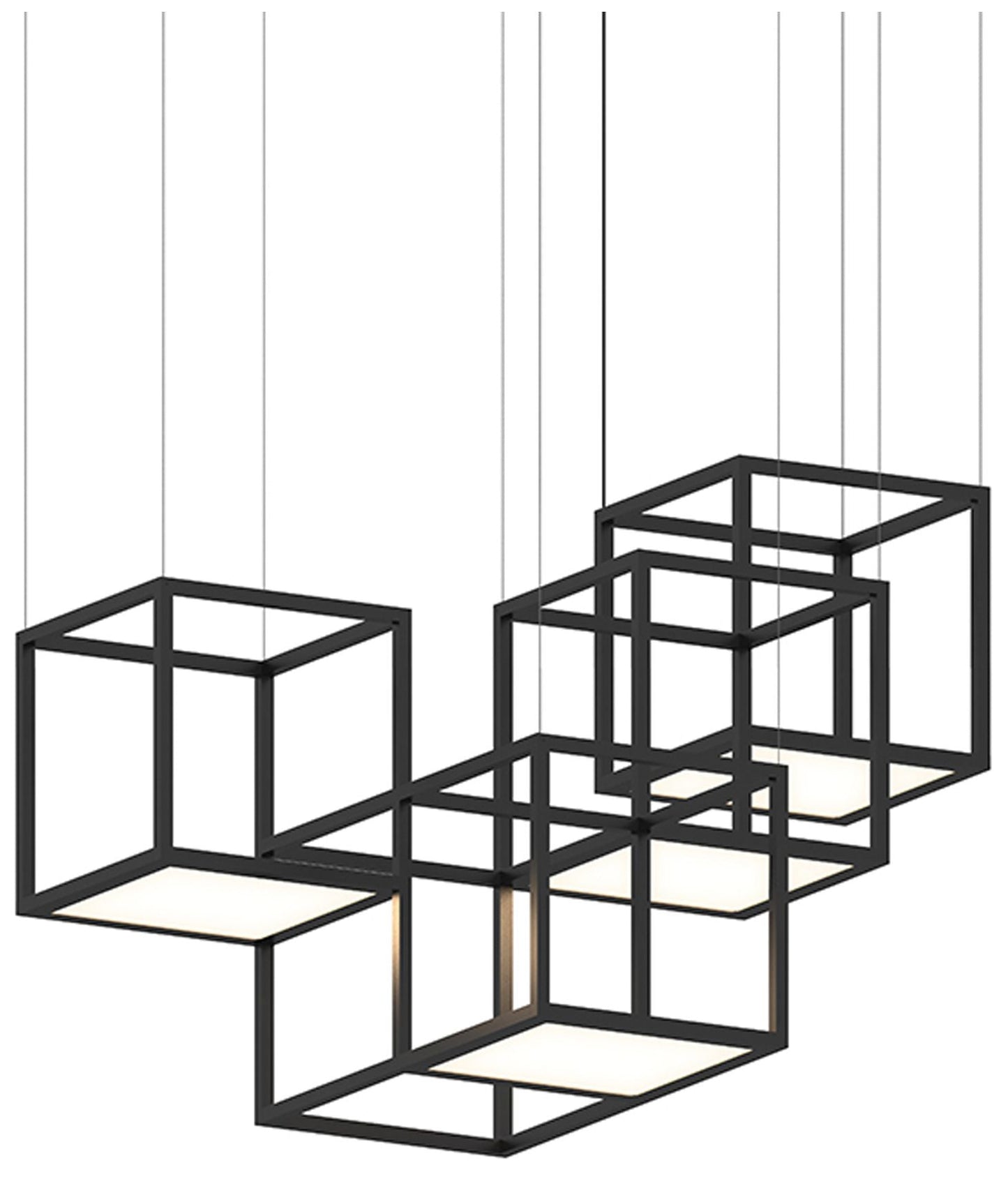 Cubix 48.5" Wide 4.Light Satin Black LED Pendant