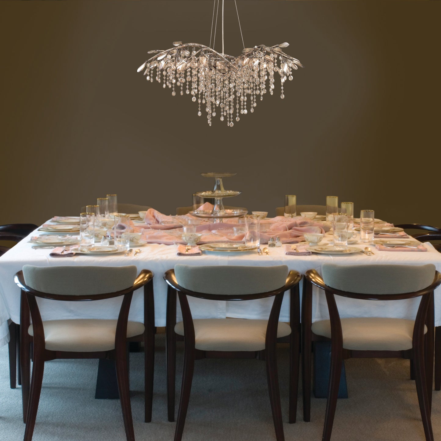 Golden Lighting 9903-6 MG Autumn Twilight 6 Light Chandelier in Mystic GoldBy Golden Lighting