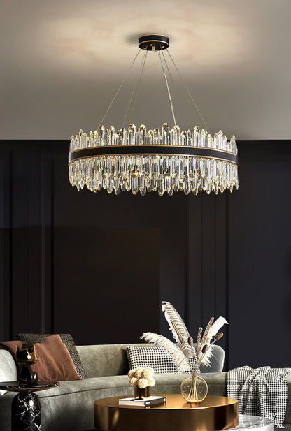 Ingria | Modern Ring LED Crystal Chandelier for Living Room, Dining Room, Dia31.4"By Miron Demid LLC