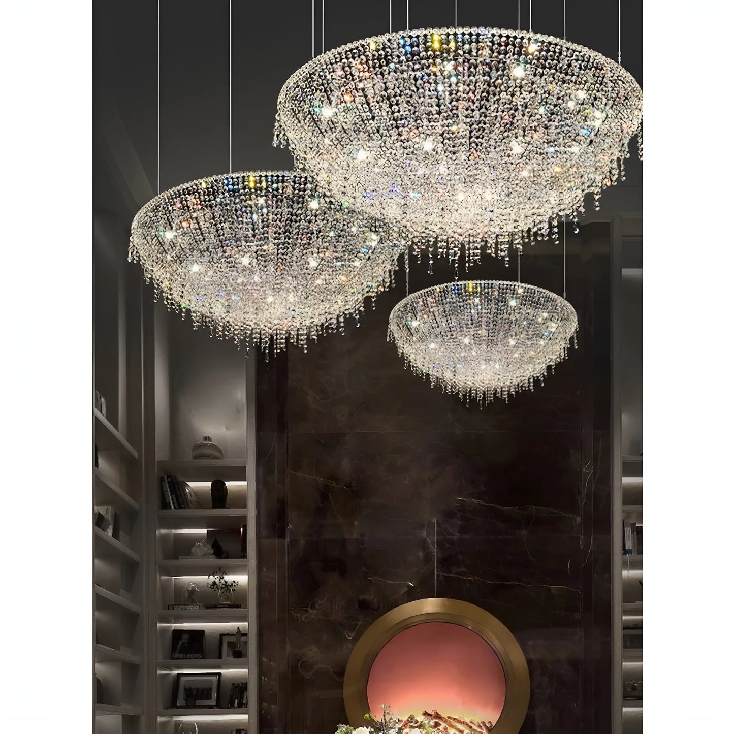 Bendejun | Luxury Brilliant Drops Crystal Chandelier, Dia31.5xh13.8", Cool LightBy Miron Demid LLC
