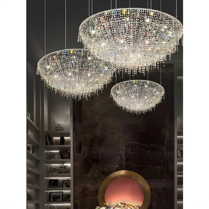 Bendejun | Luxury Brilliant Drops Crystal Chandelier, Dia31.5xh13.8", Cool LightBy Miron Demid LLC