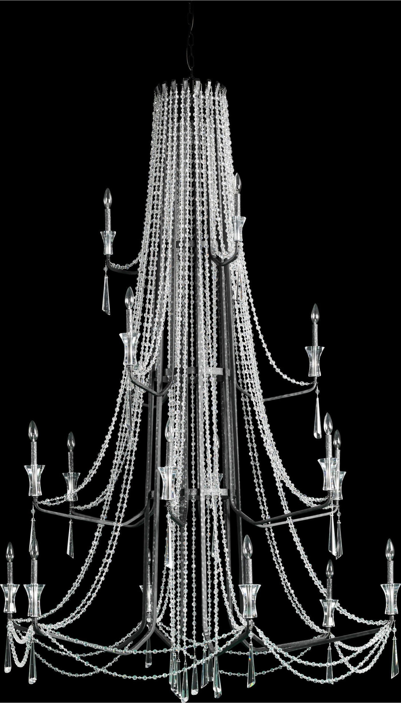 Barcelona Crystal Chandelier, Onyx, 18-LightsBy Varaluz