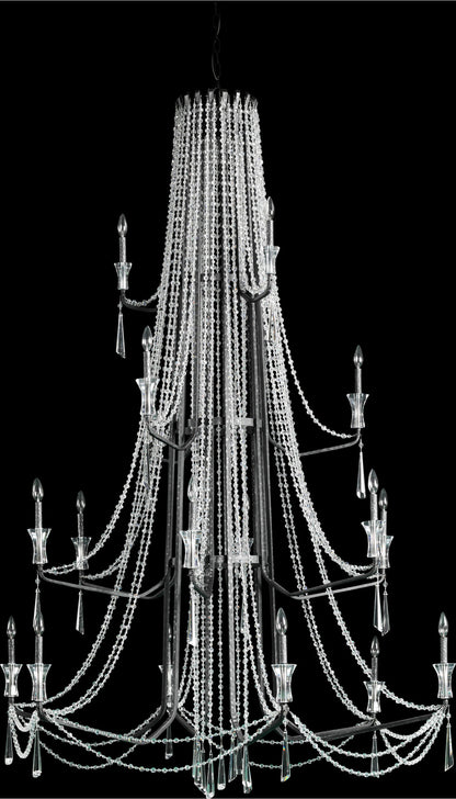 Barcelona Crystal Chandelier, Onyx, 18-LightsBy Varaluz