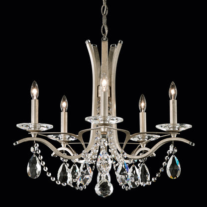 Vesca 5-Light Chandelier in Antique Silver With Clear Heritage CrystalBy Schonbek