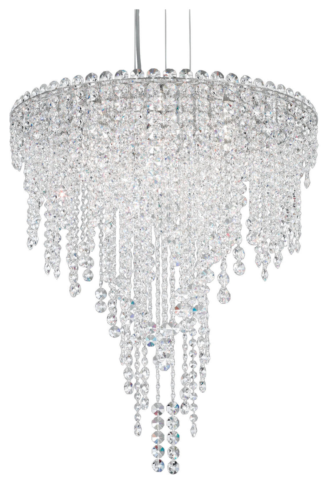 Chantant 6-Light Pendant in Stainless Steel With Clear Heritage CrystalBy Schonbek