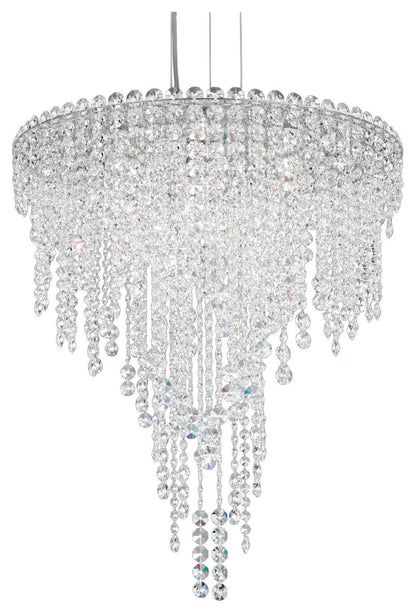 Chantant 6-Light Pendant in Stainless Steel With Clear Heritage CrystalBy Schonbek