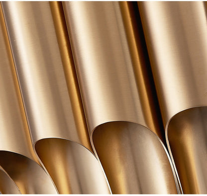 Sartene | Drum Brushed Gold Stainless Steel Chandelier, 31.5''By Miron Demid LLC