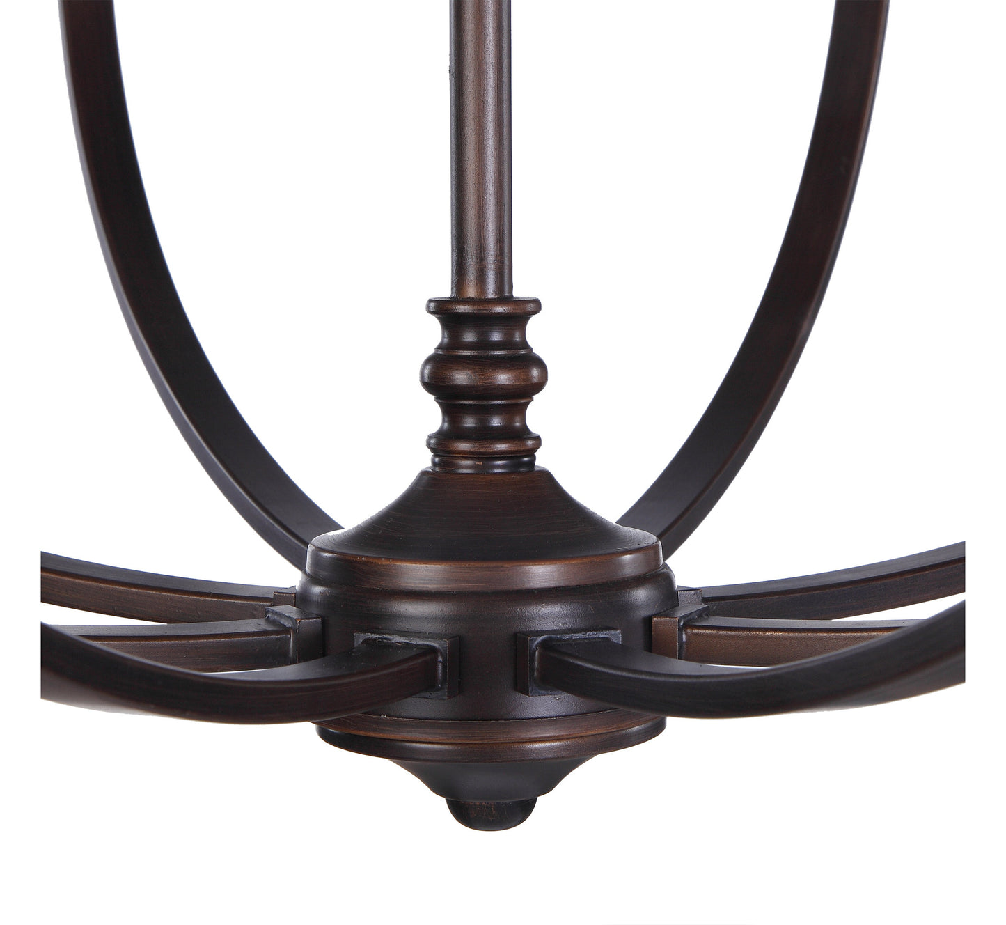 Large French Empire Style 8 Light Chandelier, Oak Wood Bronze Basket ShapeBy My Swanky Home