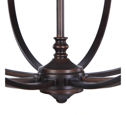 Large French Empire Style 8 Light Chandelier, Oak Wood Bronze Basket ShapeBy My Swanky Home