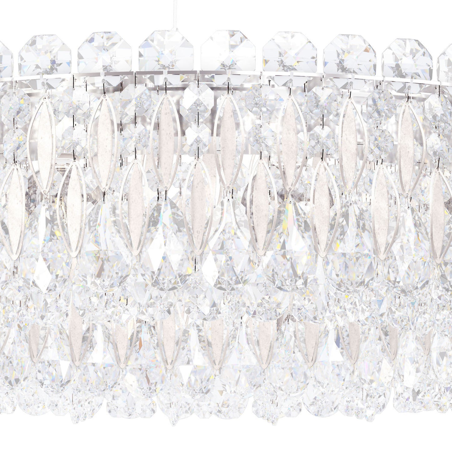 Schonbek Rs8343N-48S 12 Light Crystal Pendant, Antique SilverBy Schonbek