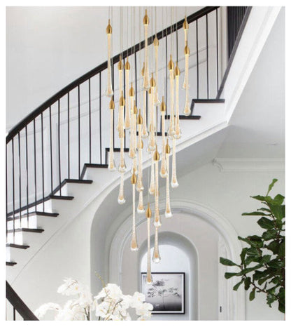 Luxury modern crystal chandelier for staircase, living space, bathroom., 36 LightsBy Akari Lanterns