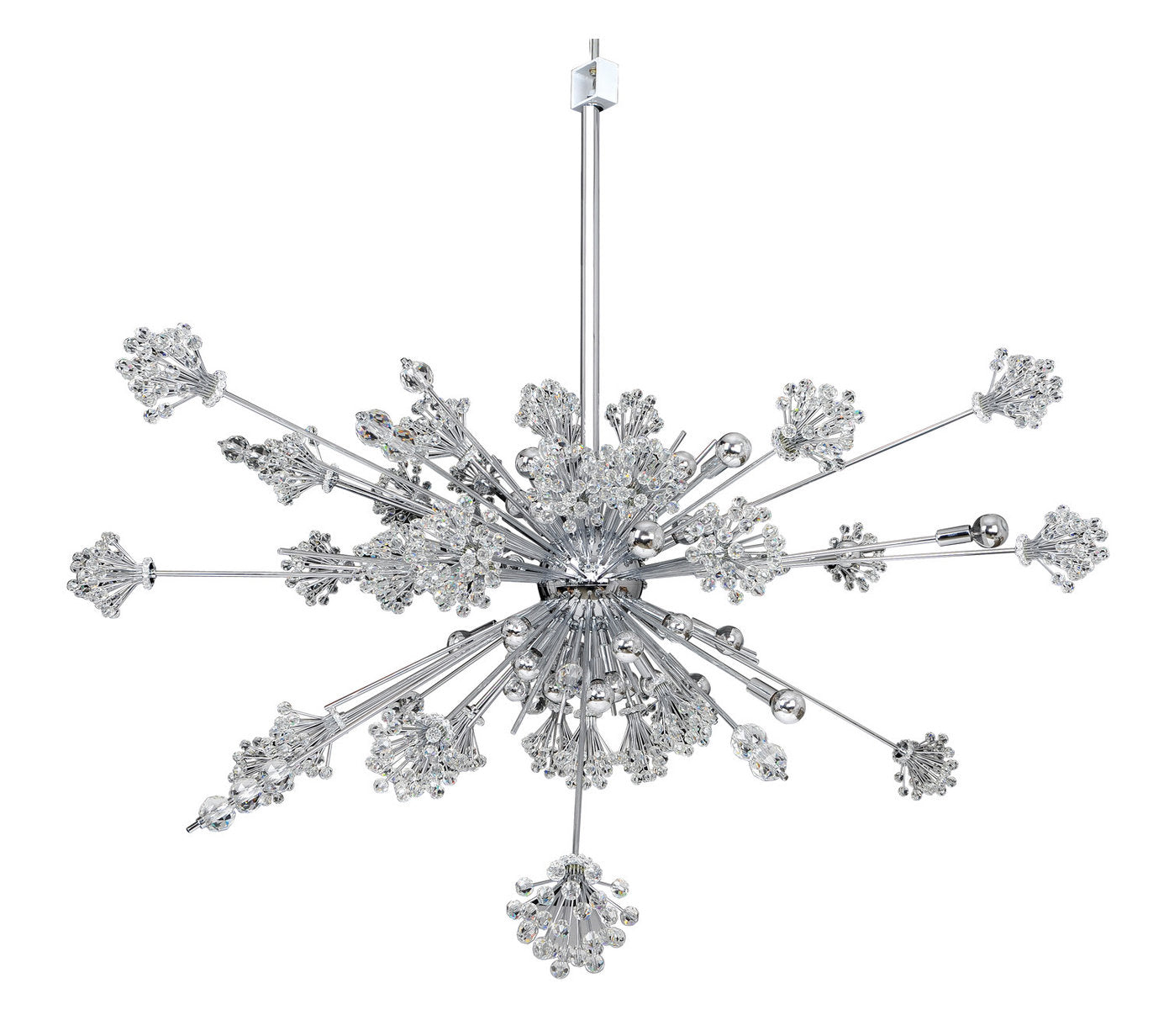Constellation 46-Light Round Pendant, Chrome and Firenze ClearBy Allegri Crystal by Kalco Lighting