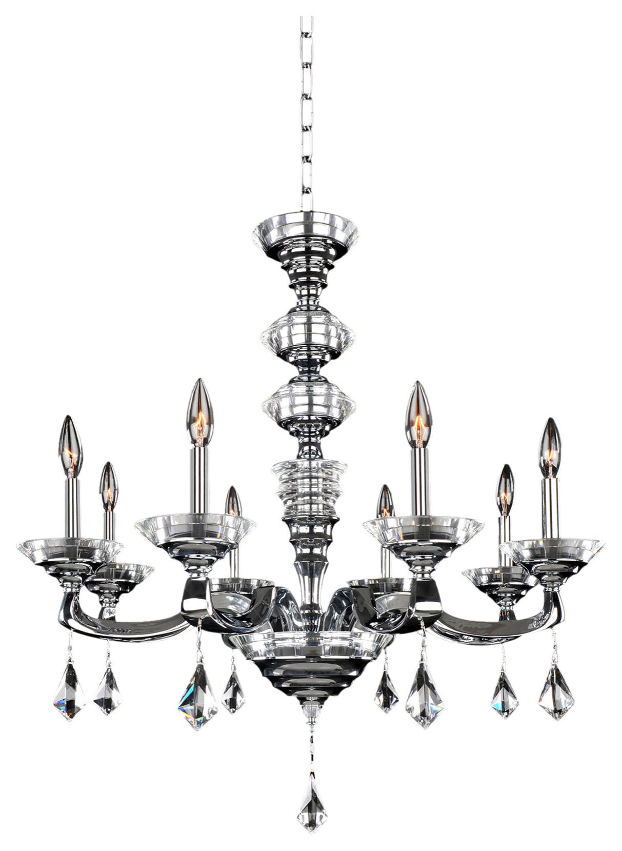 Cosimo 30x30" 8-Light Modern Classic-Contemporary Chandelier by AllegriBy Allegri Crystal by Kalco Lighting
