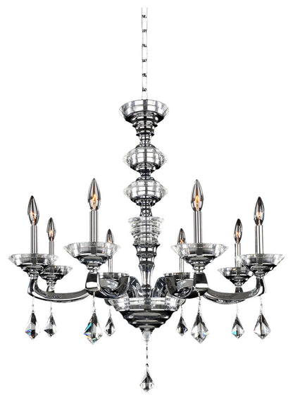 Cosimo 30x30" 8-Light Modern Classic-Contemporary Chandelier by AllegriBy Allegri Crystal by Kalco Lighting