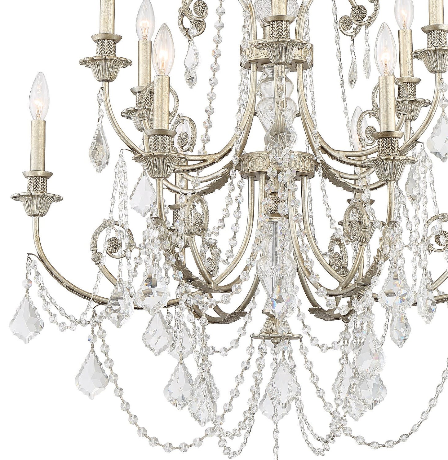 Crystorama Lighting Group 5119-CL-SAQ Regis 12 Light 32"W Crystal - Olde SilverBy Crystorama Lighting