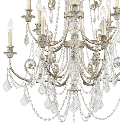 Crystorama Lighting Group 5119-CL-SAQ Regis 12 Light 32"W Crystal - Olde SilverBy Crystorama Lighting