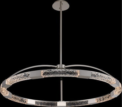 Athena Led Pendant, Matte Black With Polished Nickel, 32"By KALCO LIGHTING