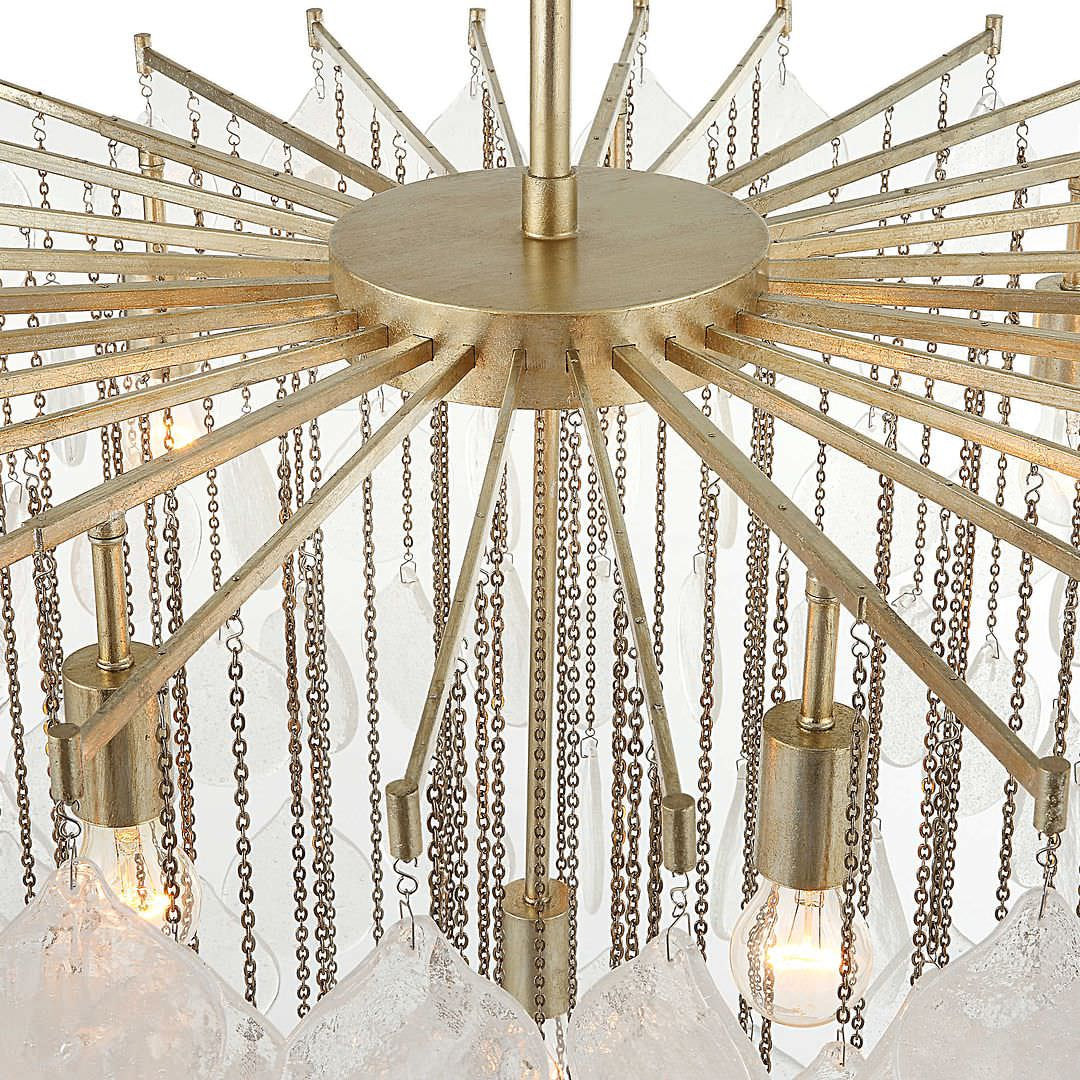 Modern Tear Drop Pendant Seeded Glass Chandelier 8 Light 38 in Elegant SilverBy My Swanky Home