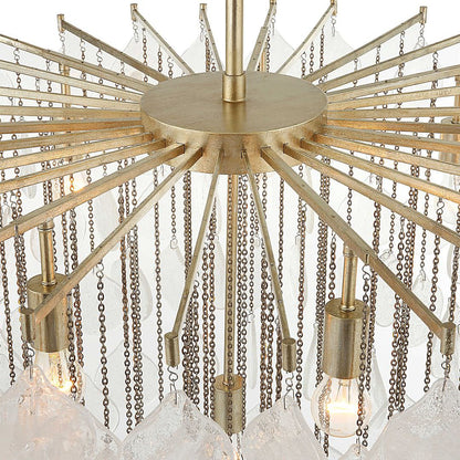Modern Tear Drop Pendant Seeded Glass Chandelier 8 Light 38 in Elegant SilverBy My Swanky Home