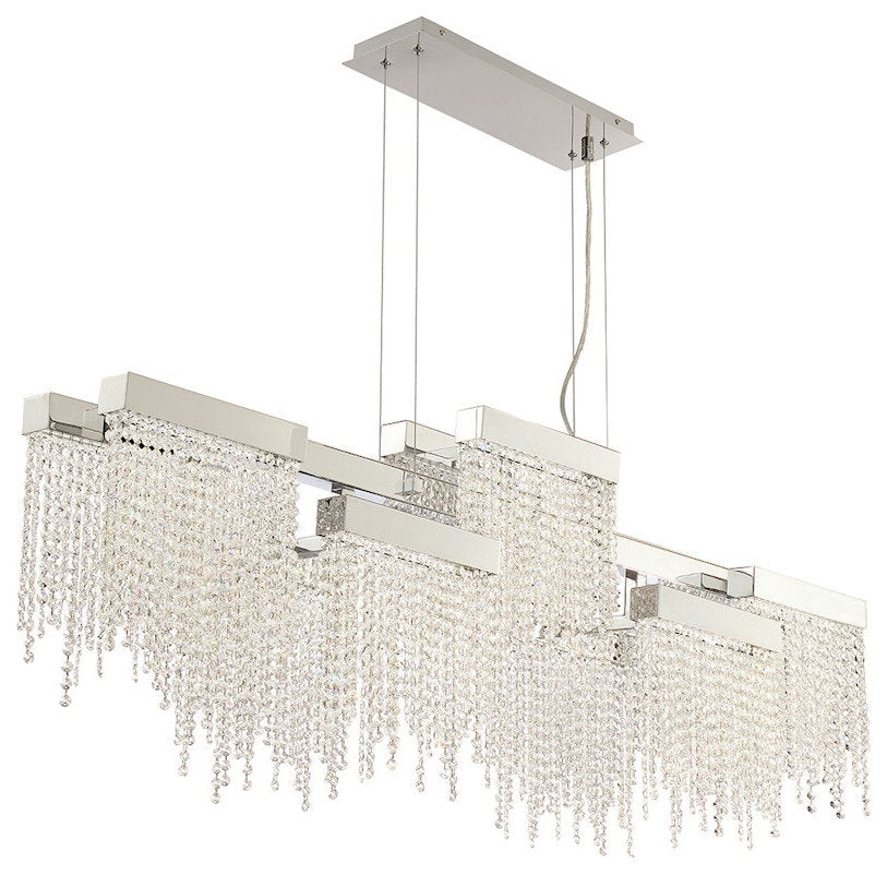 Eurofase Rossi 10-Light Linear LED Chandelier, Chrome/ClearBy Eurofase Lighting
