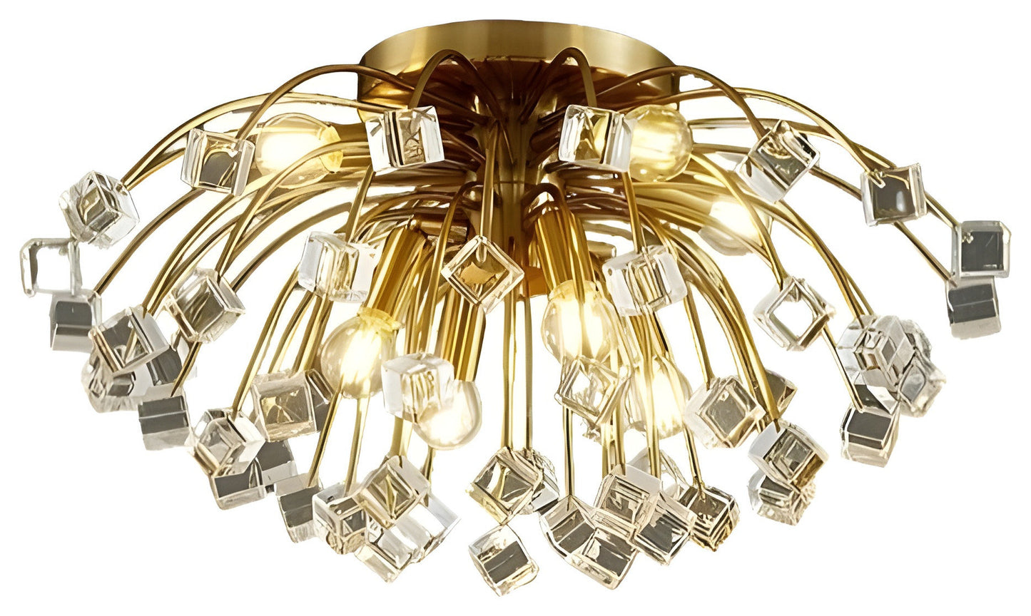 Aggius | Colorful Crystal Led Round Ceiling Chandelier, 23.6", SquareBy Miron Demid LLC