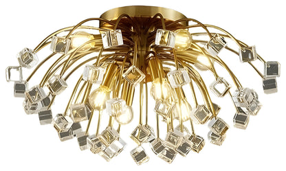 Aggius | Colorful Crystal Led Round Ceiling Chandelier, 23.6", SquareBy Miron Demid LLC