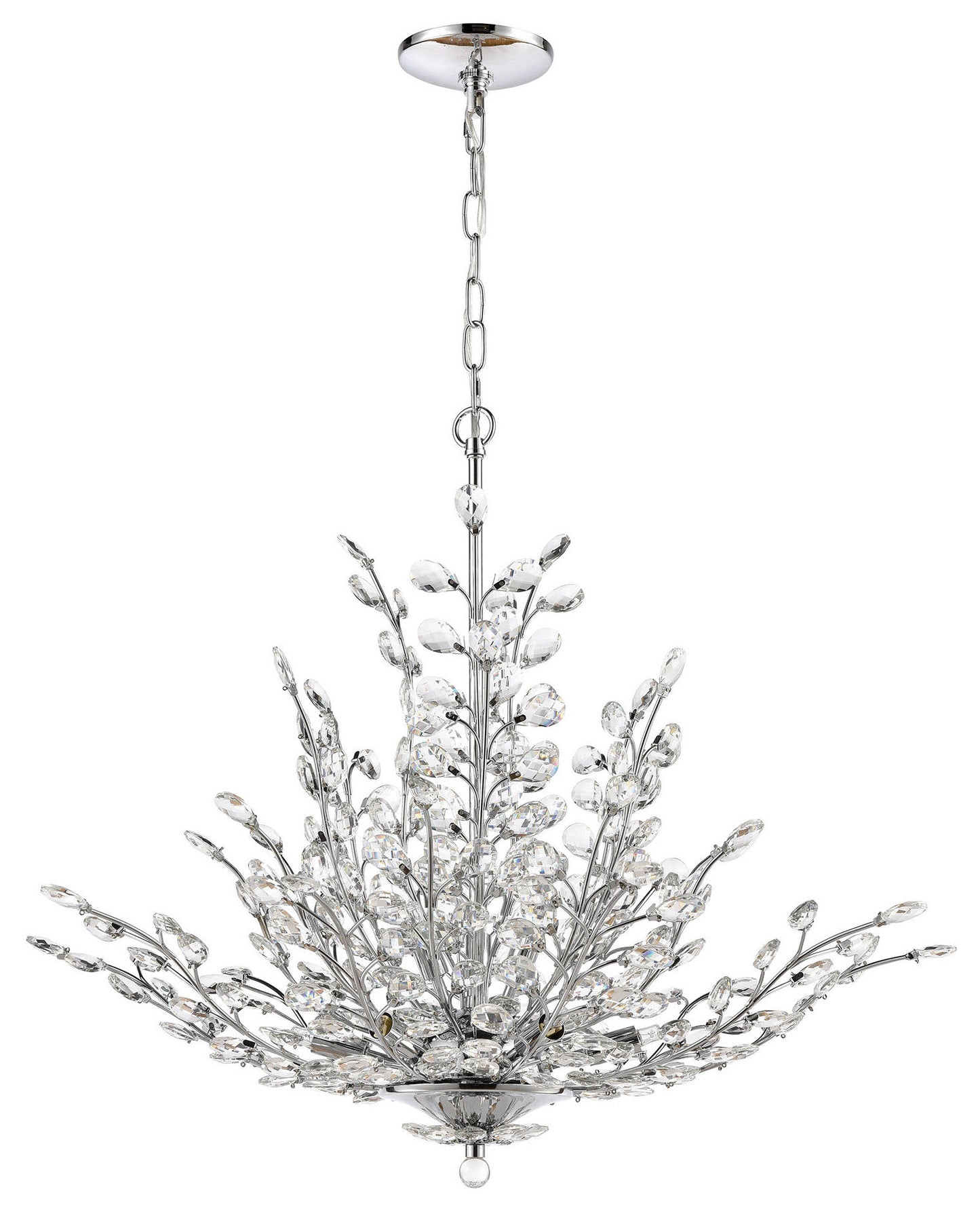 Crystique 9-Light Chandelier, Polished Chrome With Clear CrystalBy ELK Group International