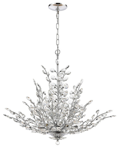 Crystique 9-Light Chandelier, Polished Chrome With Clear CrystalBy ELK Group International