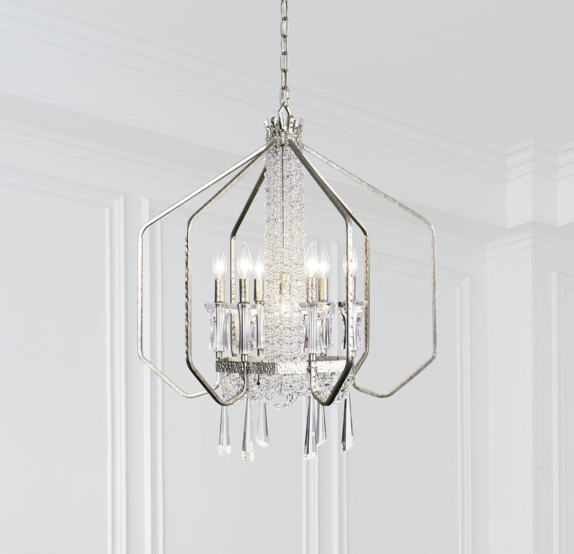 Varaluz 270P07 Barcelona 7 Light 26"W Crystal Taper Candle Style - OnyxBy Varaluz