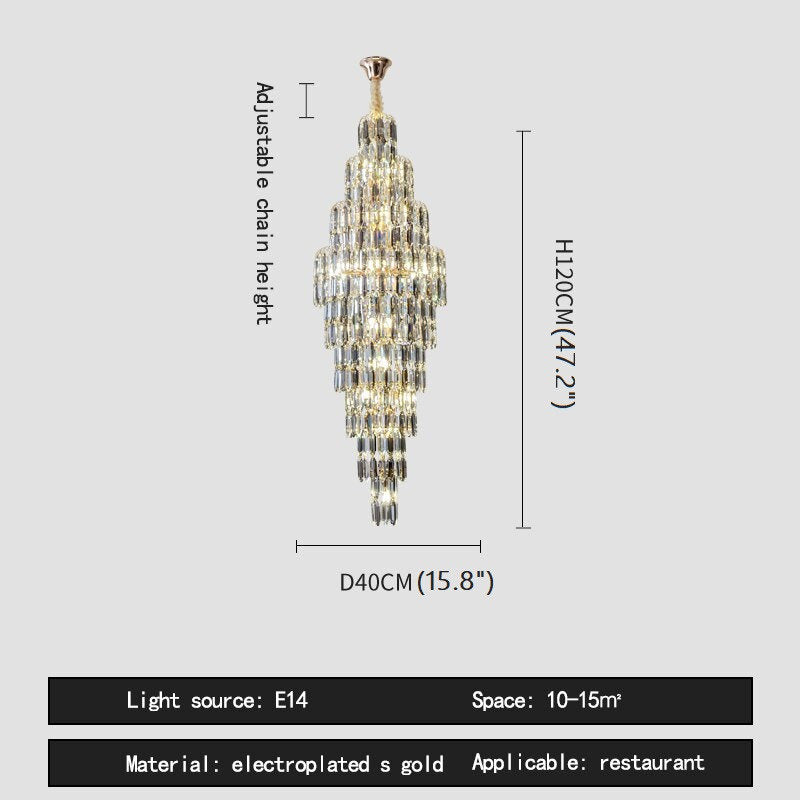 Saint-Cezaire-sur-Siagne | Stunning Large Crystal Chandelier, Dia15.8"By Miron Demid LLC