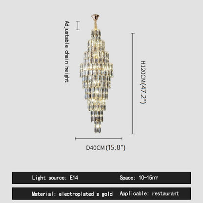 Saint-Cezaire-sur-Siagne | Stunning Large Crystal Chandelier, Dia15.8"By Miron Demid LLC
