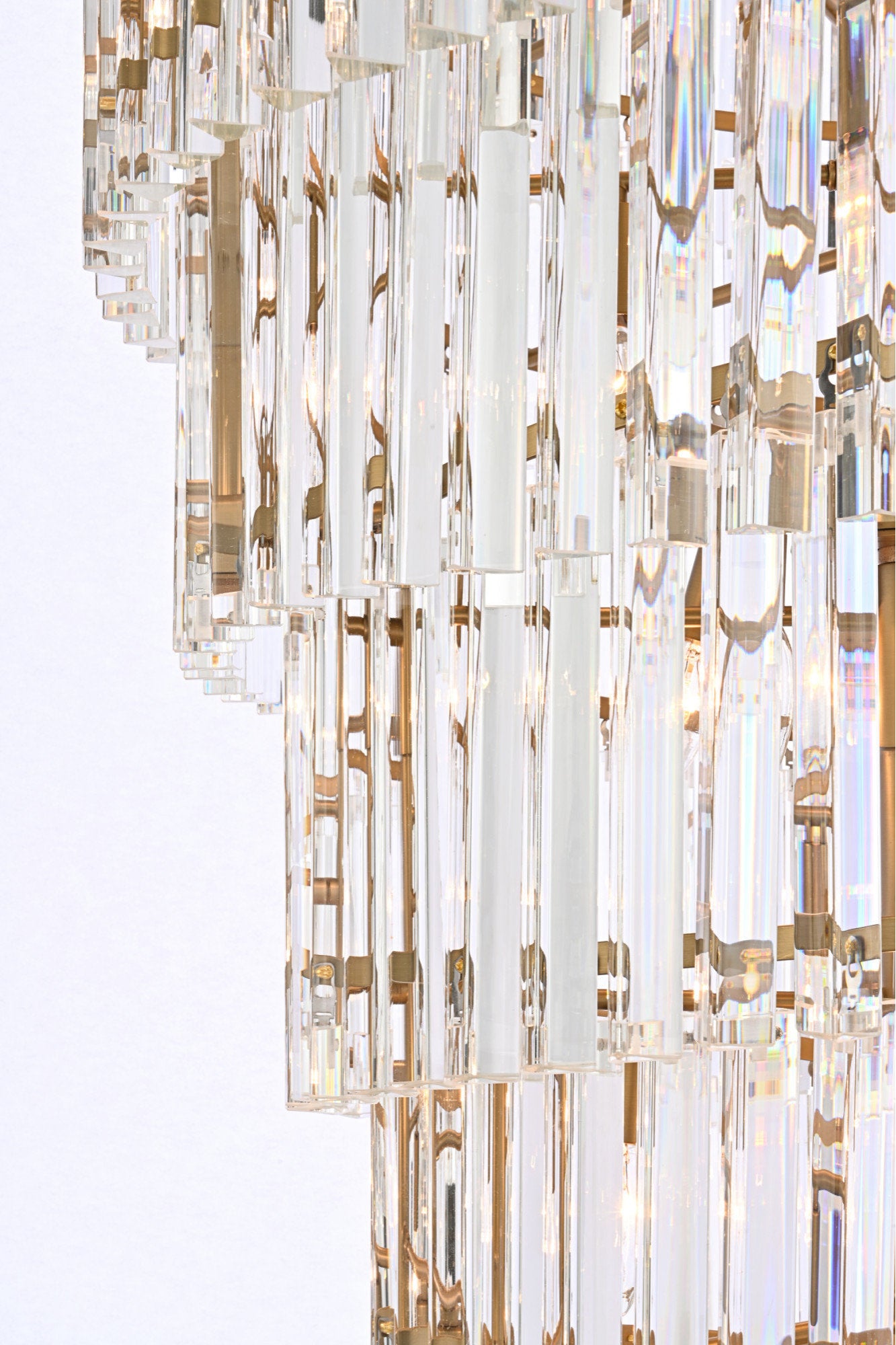 Elegant Lighting 1201SR48 Sydney 58 Light 48"W Crystal Waterfall - Matte BlackBy Elegant Furniture & Lighting